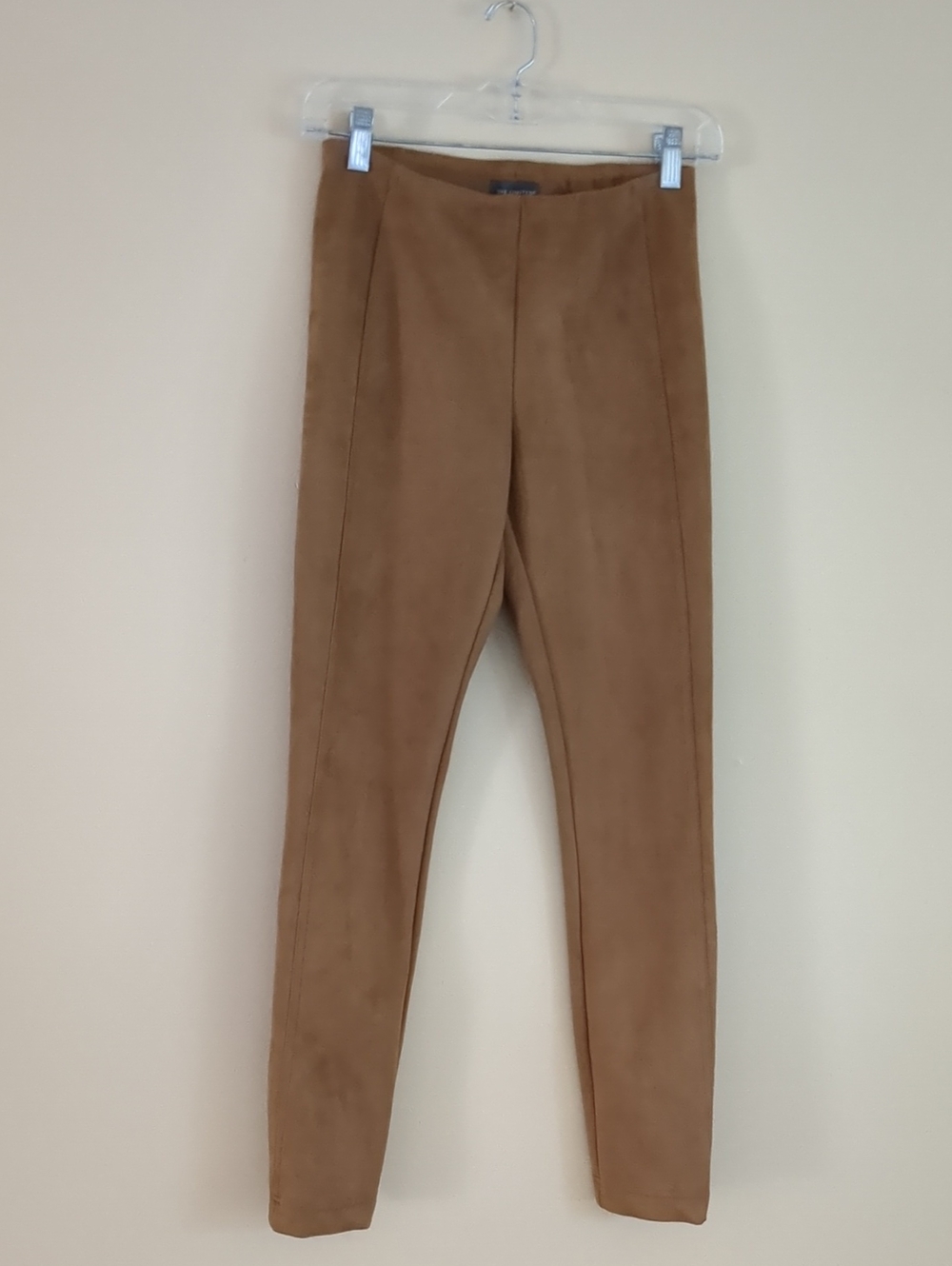 XS The Limited Tan Faux Suede Pull On Stretch Leggings